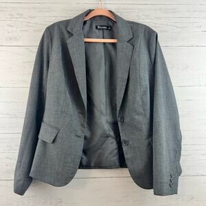 New York & Company Gray Structured Blazer Size 12